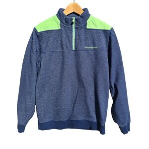 Vineyard Vines Men's‎ heathered blue quarter zip pullover sweatshirt Small
